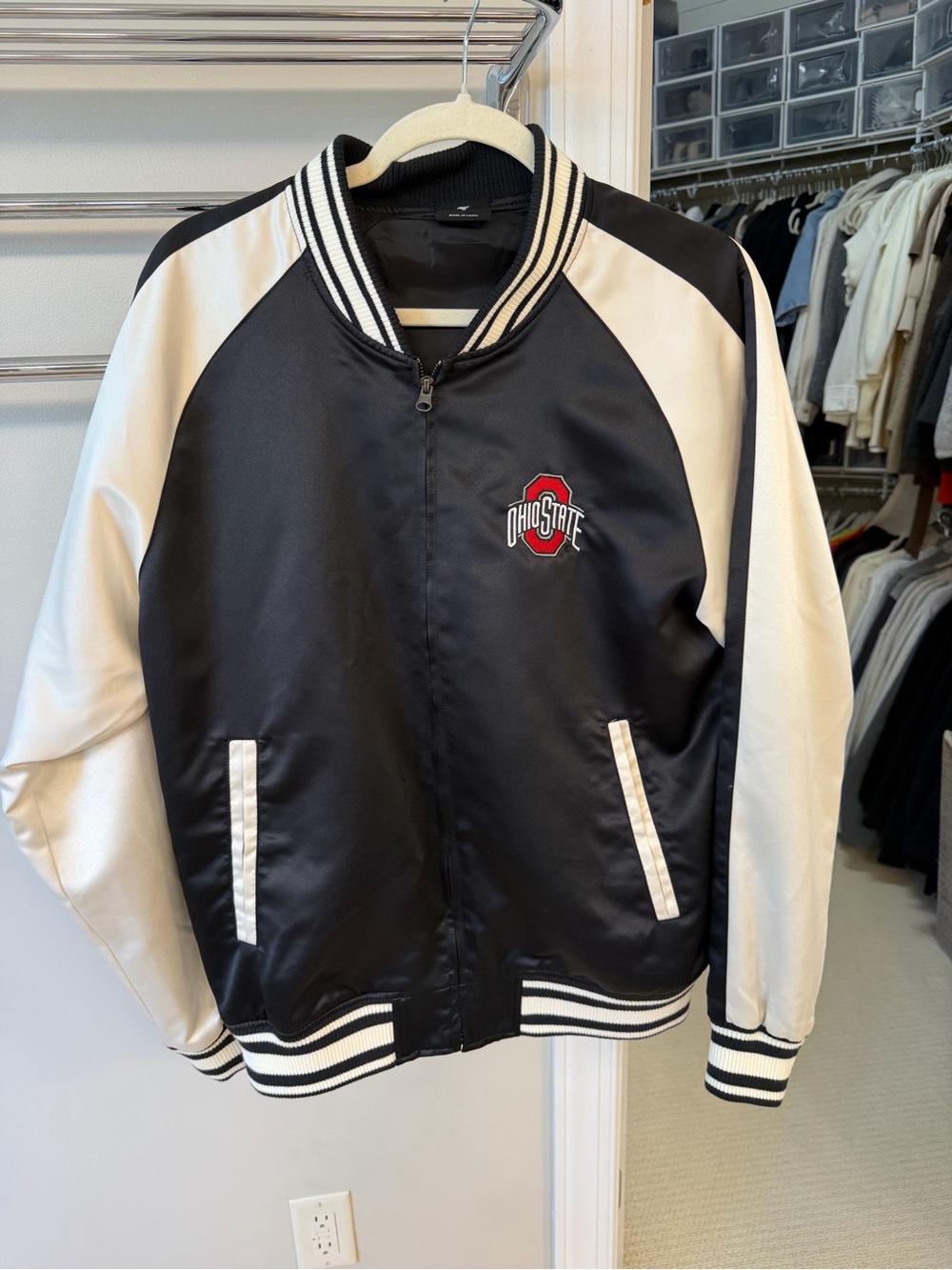 Ohio State Black and White Varsity Jacket
